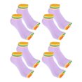 thumbnail image 1 of 4 Pairs Half Finger Toe Socks Men Women Non Slip Sticky Five Finger Socks for Yoga Daily Fit Mutlicolor Light Purple, 1 of 7