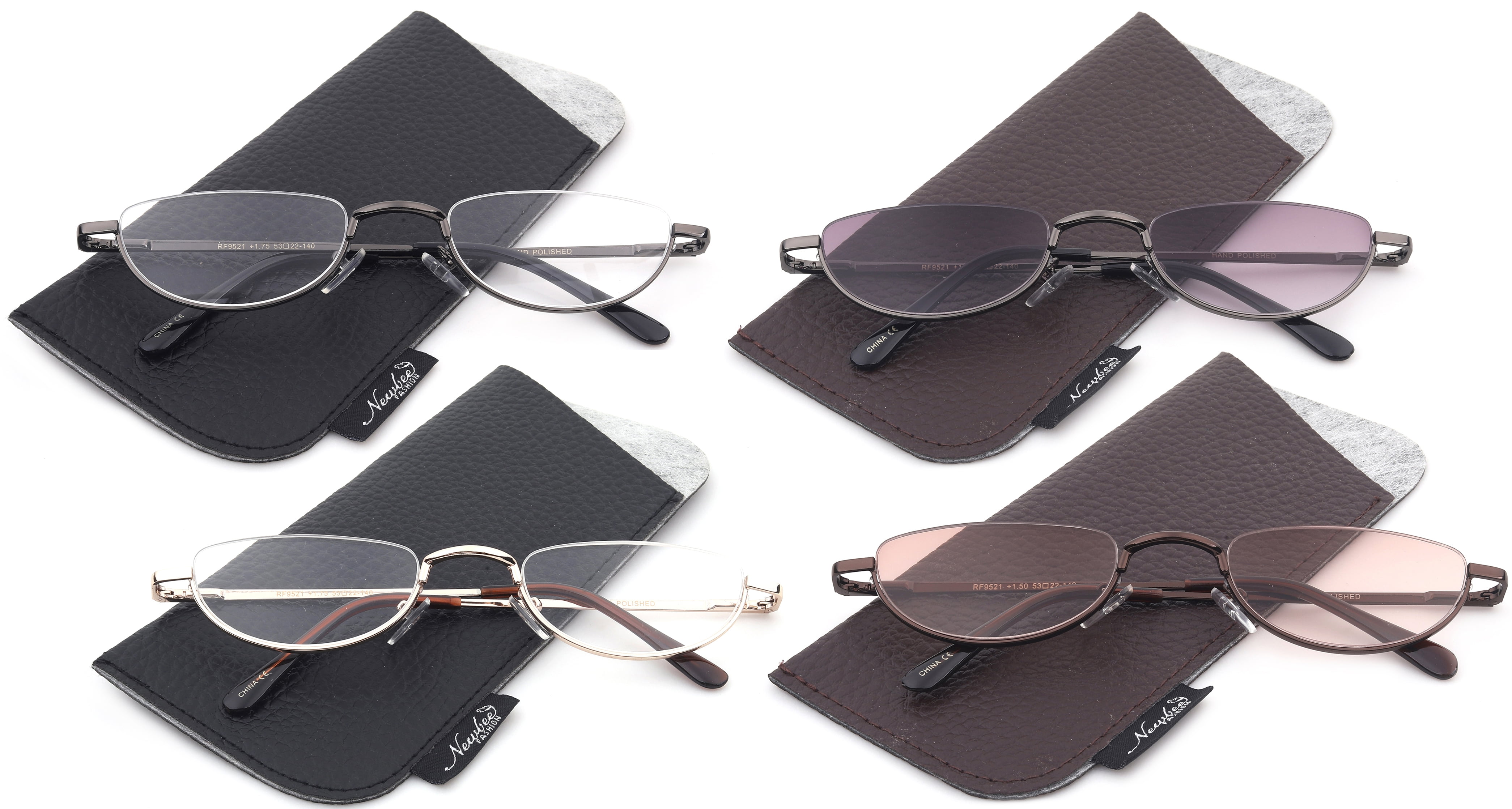 Newbee Fashion Raven Geometric Sunglasses - Brushed Aluminum Frame, Polarized Flash Lenses - View #5