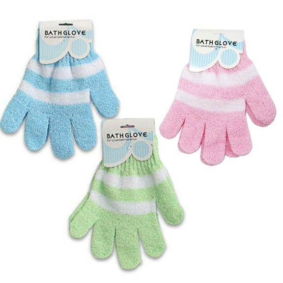 4 Pairs Heavy Exfoliate Glove Dead Skin Bath Shower Spa Massage Body Scrub Loofa