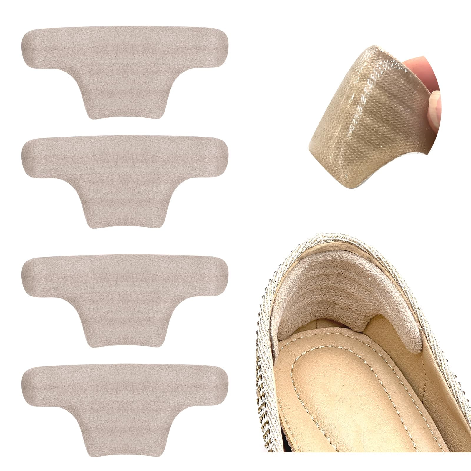 4 Pairs Heel Cushion Pads, Heel Grips Liner Cushions Inserts For Shoe