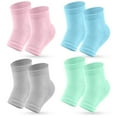 thumbnail image 1 of 4 Pairs Heel Moisturizing Socks Open Toe Socks Gel Heel Socks Cotton for Dry Cracked Feet Women Men (Pink, Turquoise, Blue, Grey), 1 of 7