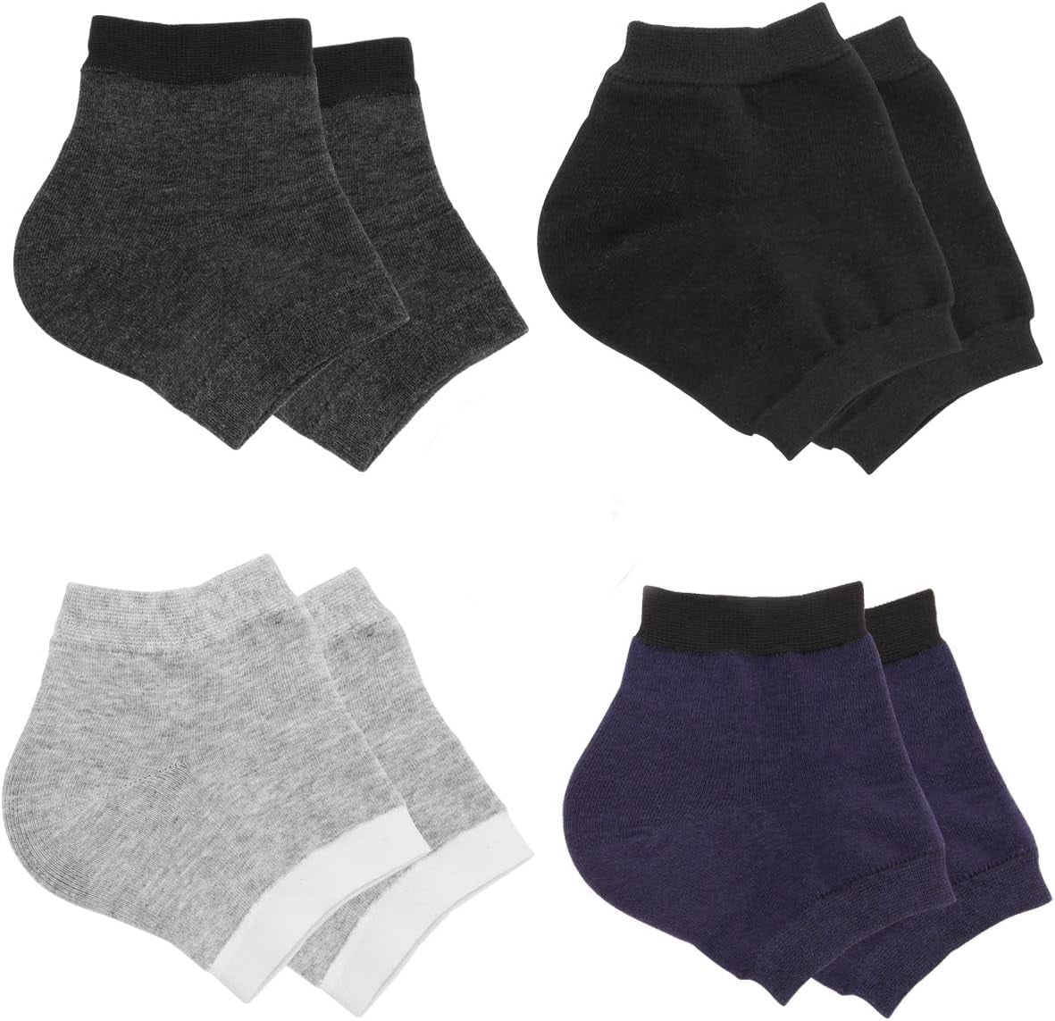 4 Pairs Heel Moisturizing Socks, Spa Lotion Gel Socks for Dry Cracked