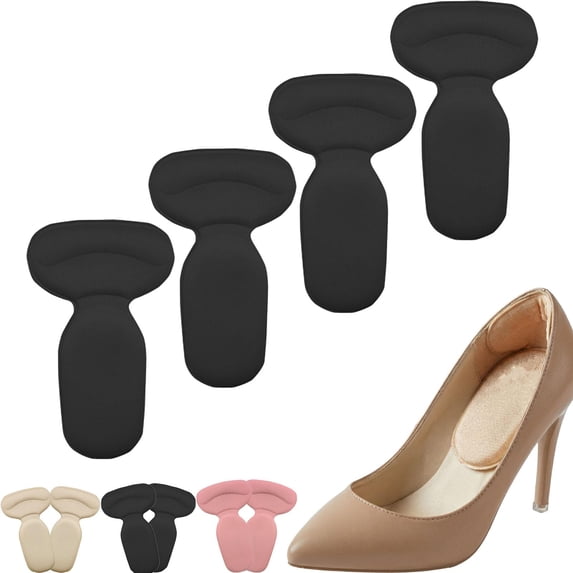 4 Pairs Heel Pads for Shoes, Soft Heel Grips or Inserts for Big Shoes, Stop Heel Slip and Blister for Women’s Shoes Comfortable Support and Dress Shoes