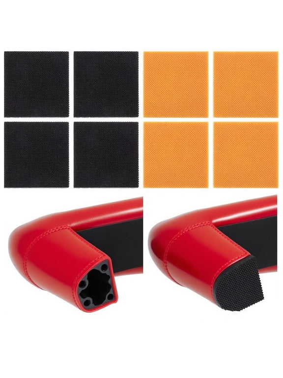 4 Pairs High Heels Patch, Square Sole Repair Tips Stickers, Anti Heel Caps Highing Heel Tread Pad Non Slip, Shoe Heel Pad for Women's Boots and High Heels(Blak & Yellow)