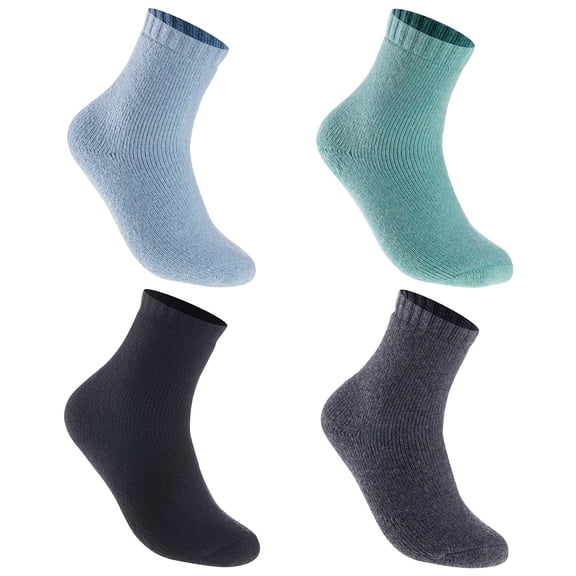 4 Pairs High Performance Men's Wool Socks, Breathable, Lightweight Moisture Wicking Crew Socks as Hiking and Running Socks One Size LK02Assorted