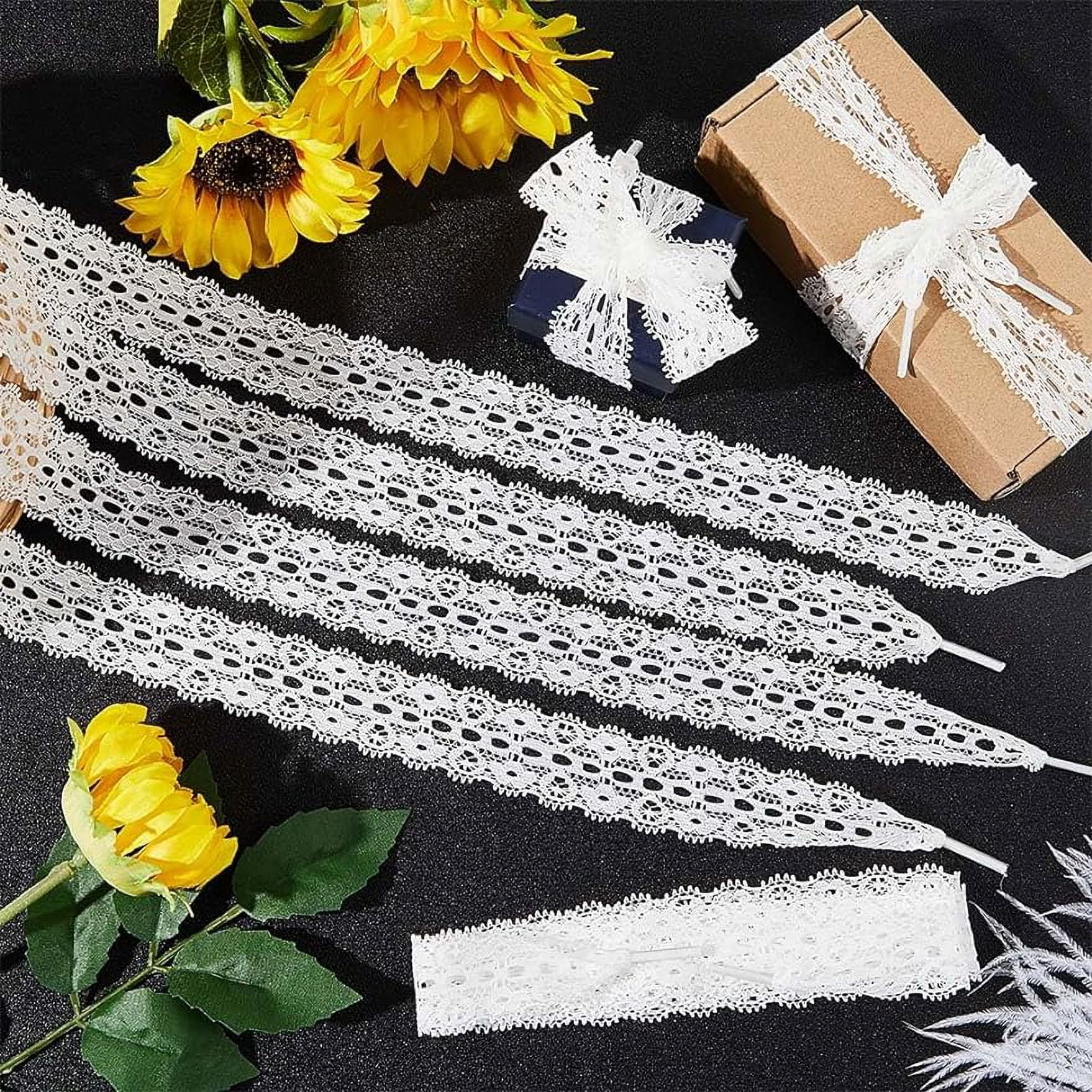 Pairs Hollow Flower Lace Shoelace, Flat Wide Nylon Yarn Shoe - Main Image