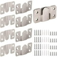 thumbnail image 1 of 4 Pairs Interlocking Flush Mount Bracket Picture Hanging Hooks Stainless Steel Heavy Duty Photo Frame Hook Picture Hanger Hanging Buckle Furniture Connector Headboard Wall Mounting Hardware Screw Part, 1 of 9