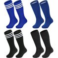 thumbnail image 1 of 4 Pairs Kids Soccer Socks Baseball Softball Youth Athletic Boys Girls Knee High Socks, 1 of 6