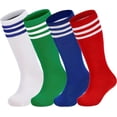 thumbnail image 1 of 4 Pairs Kids Soccer Socks Baseball Softball Youth Athletic Boys Girls Knee High Socks, 1 of 6