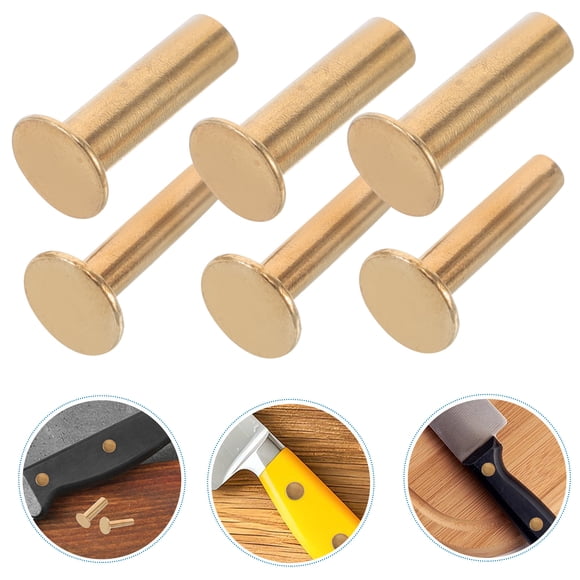 4 Pairs Knife Handle Rivets Knife Handle Fixing Bolt Copper Fasteners Knife Handle Diy Rivet Replacement Rivet Set For Knife Handles