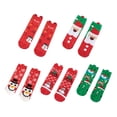 thumbnail image 1 of 4 Pairs Ladies Girls Sock Funny Cartoon Various Chrismas Pattern Cotton Chrismas C, 1 of 8