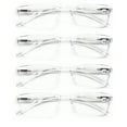 thumbnail image 1 of 4 Pairs Lightweight Transparent Clear Rectangular Unisex Readers with Spring Hinge - Reading Glasses +1.50, 1 of 2
