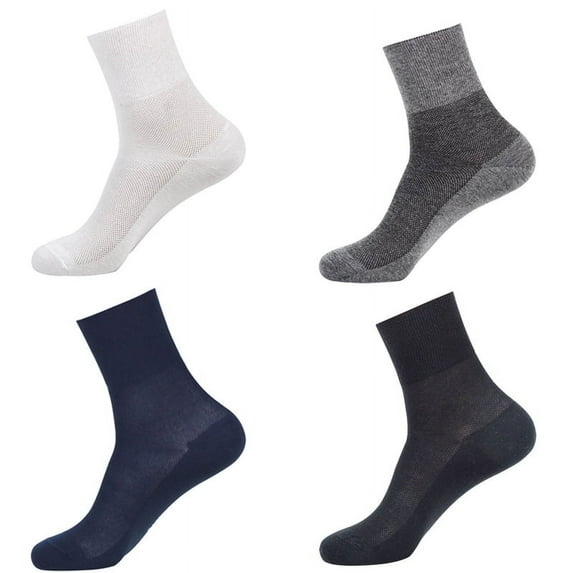 4 Pairs/Lot Summer Breathable Thin Diabetic Socks Non Binding Loose Top Diabetes Hypertensive Patient Swollen Feet Men and Women Multicolor One Size