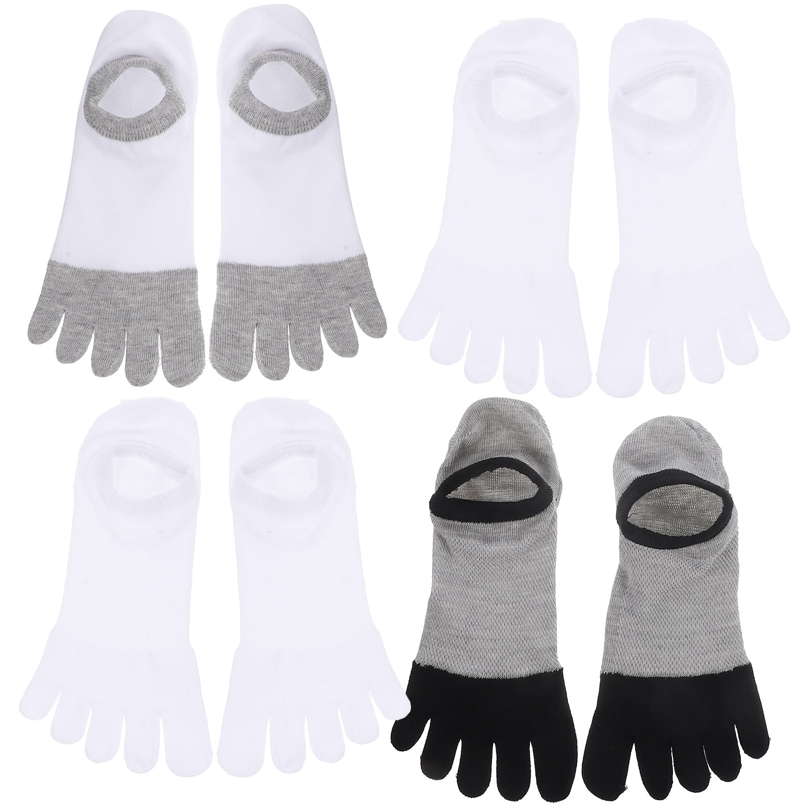 4 Pairs Low Cut Toe Socks Breathable Toe Socks Shallow Mouth Socks for ...