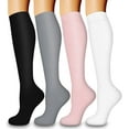 thumbnail image 1 of 4 Pairs Medical Sport Compression Socks for Women & Men - 15-20mmhg Graduated Knee-High Support Recovery Socks for Nurses, Medical, Running, Cycling, Athletic, 1 of 6