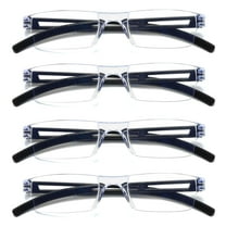 4 Pairs Men Women Rimless Reading Glasses Blue Light Blocking Unisex Reader 0.75
