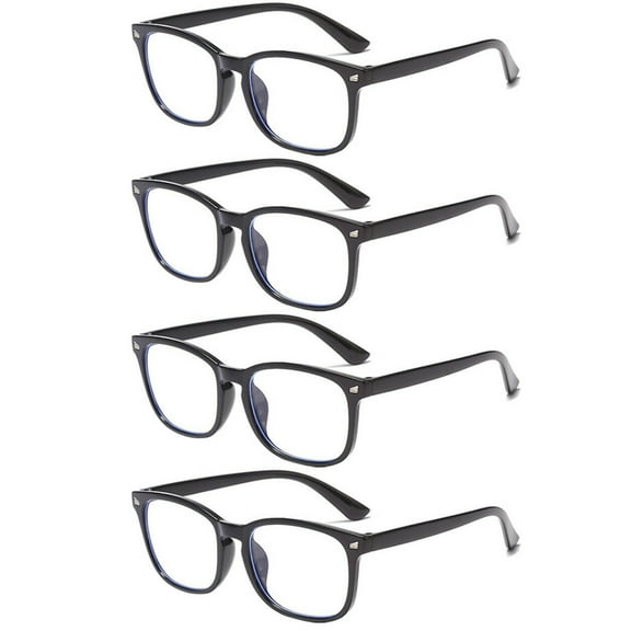4 Pairs Men Women Unisex Round Frame Blue Light Blocking Reading Glasses Readers +0.75