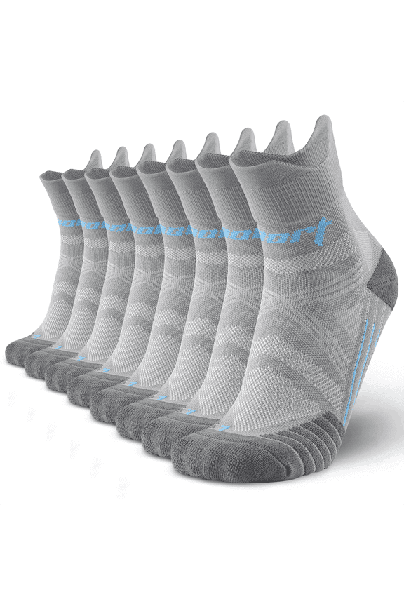 4 Pairs Men's Athletic Quarter Socks, Moisture Wicking with Arch Support, Terry Cushion Sole and Breathable Mesh, Elastic Cuff