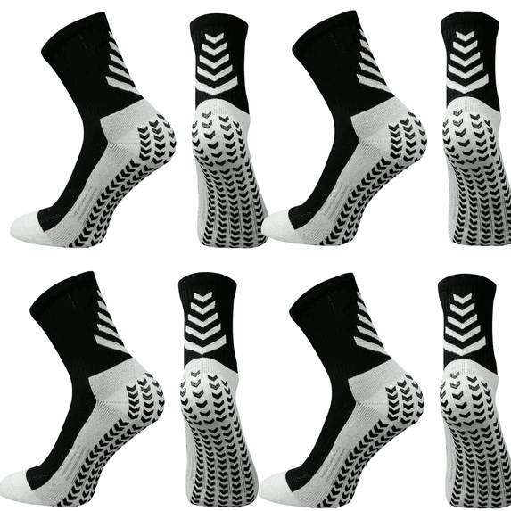 4 Pairs Men‘s Grip Soccer Socks Non Slip Grippy Women Socks for Football Basketball Sports