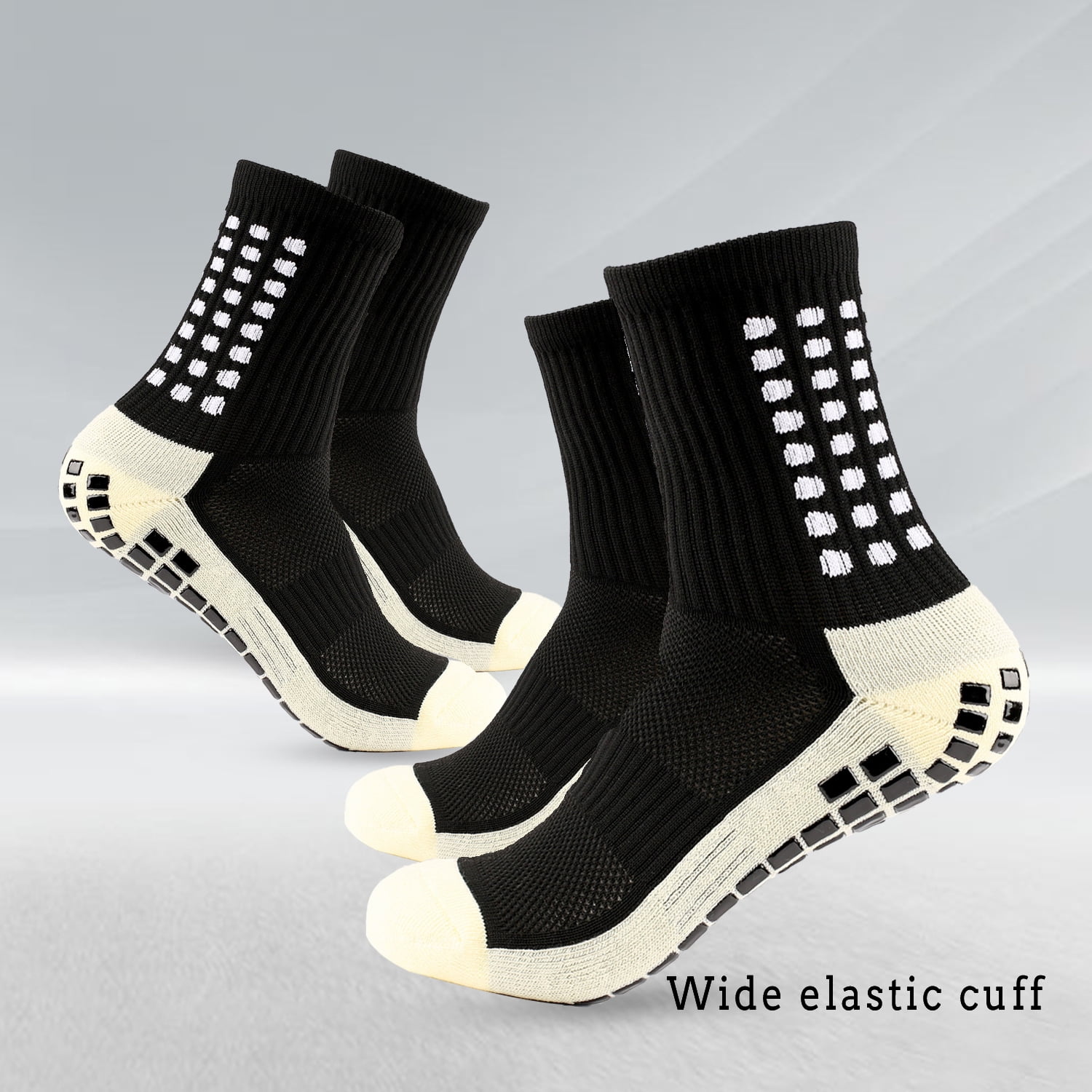 4 Pairs Men's Grip Socks Soccer, Non Skid Ball Socks Anti Slip Non Slip Grip Pads for Football