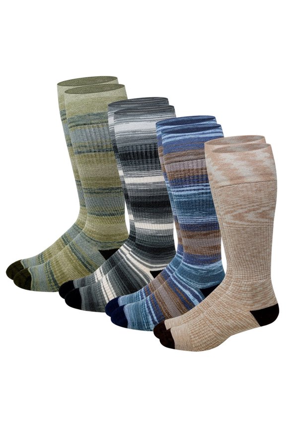 4 Pairs Men’s Outdoor Wool Compression Knee-High Socks | Winter Performance | Different Touch