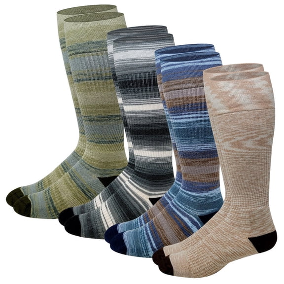 4 Pairs Men’s Outdoor Wool Compression Knee-High Socks | Winter Performance | Different Touch