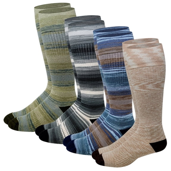 4 Pairs Men’s Outdoor Wool Compression Knee-High Socks | Winter Performance | Different Touch