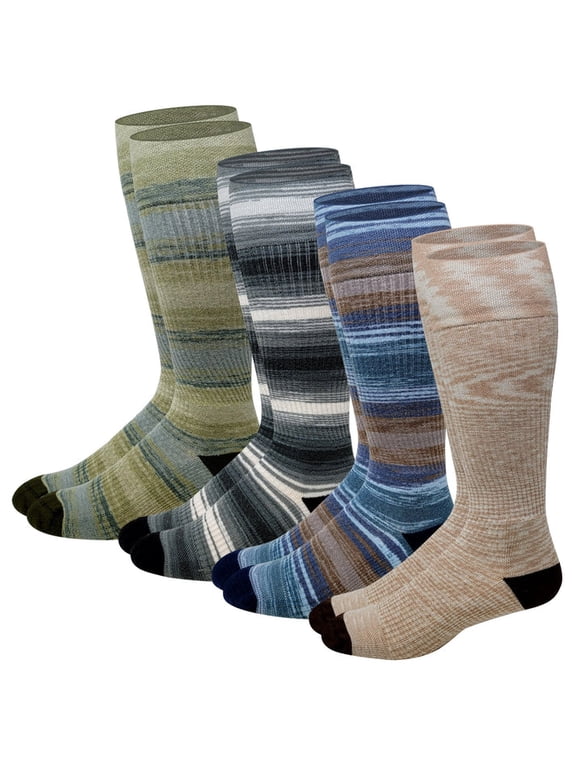 4 Pairs Men’s Outdoor Wool Compression Knee-High Socks | Winter Performance | Different Touch