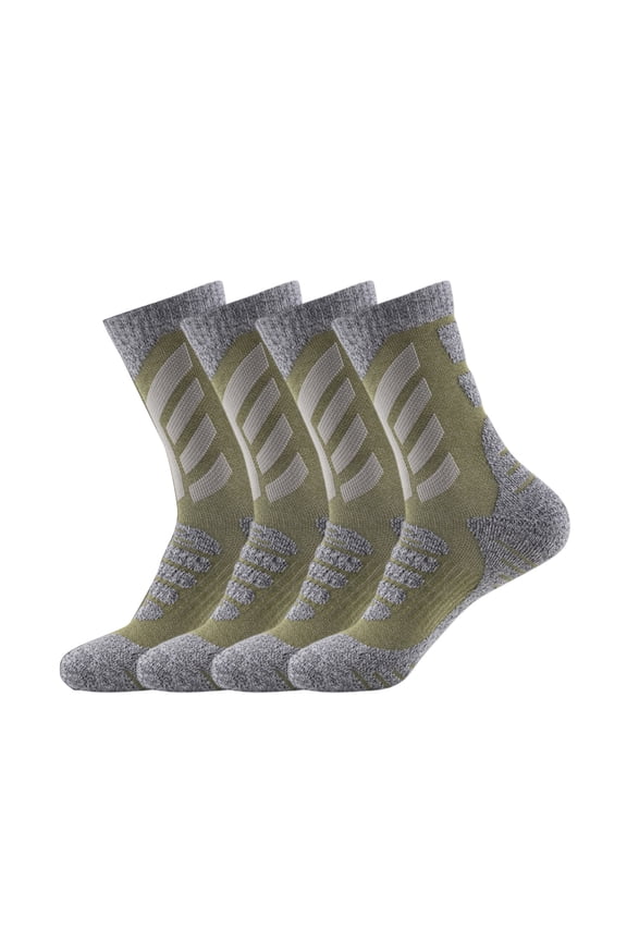 4 Pairs Men's Performance Cotton Moisture Wick Sports Hiking Workout Training Athletic Cushion Crew Socks For Men Deodorant and Sweat-Wicking Fabric Mens Socks Antibacterial Breathable Socks