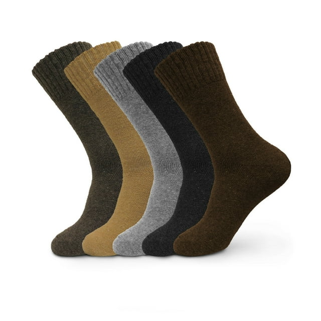 4 Pairs Men's Super Warm Heavy Crew Thermal Merino Wool Winter Socks 7