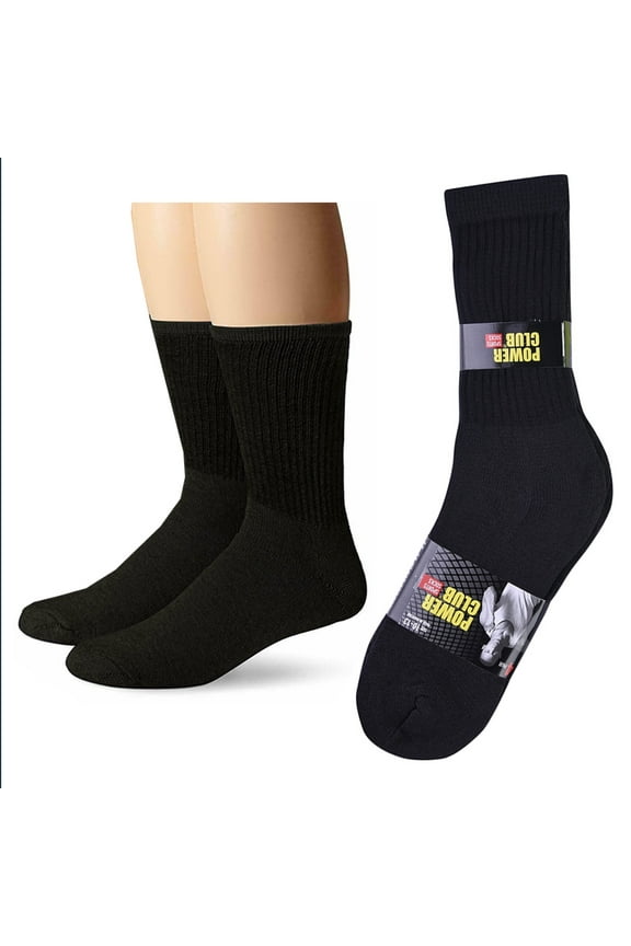 4 Pairs Mens Black Cushioned Socks Sport Athletic Calf Plain Work Cotton 10-13