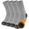 thumbnail image 1 of 4 Pairs Mens Merino Wool Socks, Breathable Hiking Outdoor Warm Winter Socks for Men Cold Weather Mottled Black+Grey (4 pairs), 1 of 7
