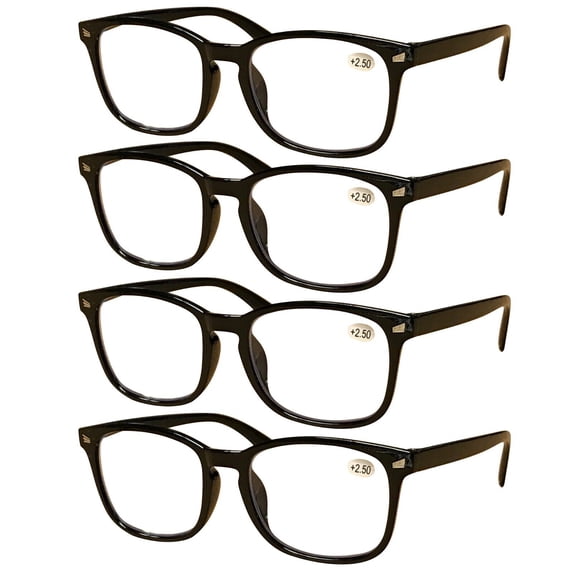 4 Pairs Mens Unisex Blue Light Blocking Reading Glasses Anti Blue Light Readers +2.50