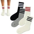 thumbnail image 1 of 4 Pairs Mens Womens Ankle Crew Striped Socks Sport Casual Cotton Socks US, 1 of 8