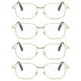 thumbnail image 1 of 4 Pairs Mens Womens Metal Frame Clear Lens Reading Glasses Fashion Classic Readers +1.50, 1 of 6