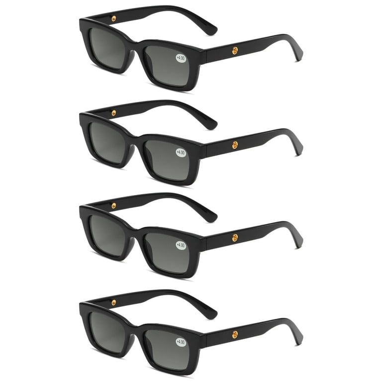 4 Pairs Mens Womens Reading Sunglasses Square Full Tinted  display picture 2