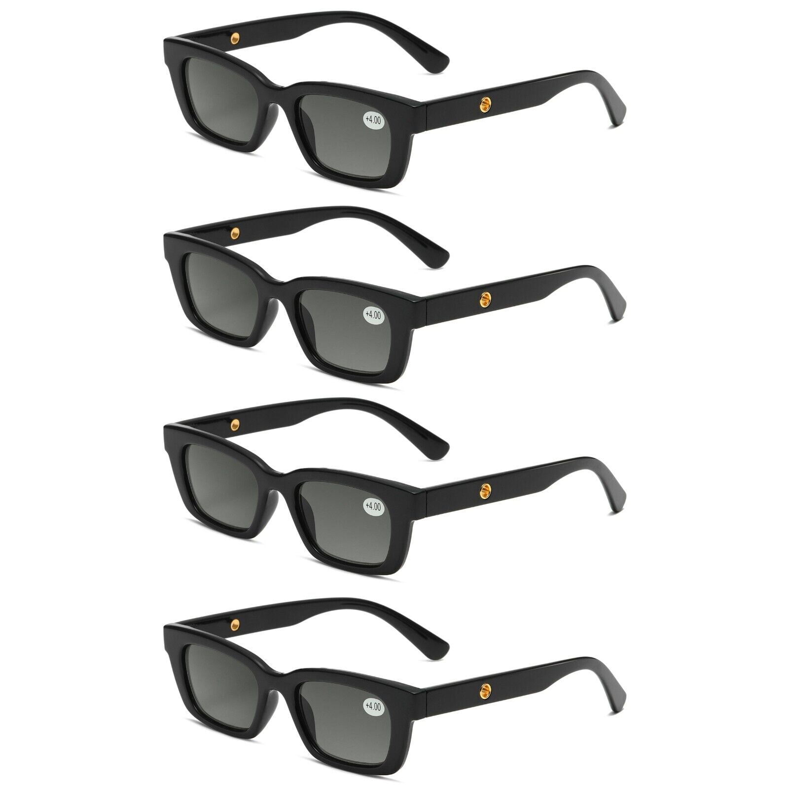 4 pairs mens womens reading sunglasses square full tinted sun readers
