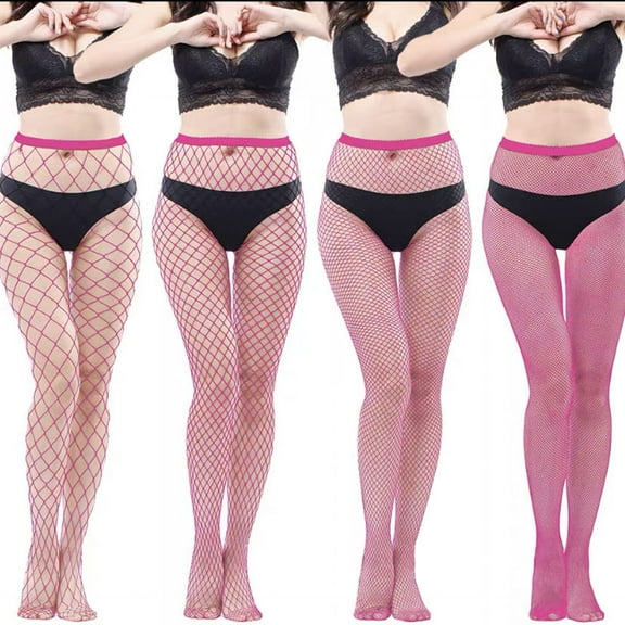 New 4 Pairs Mini Small Medium Large Holes Plain Fishnet Tight Multi Colors Black White Women Fashion