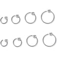 thumbnail image 1 of 4 Pairs Minimalist 2mm Ball Half Hoop Earrings Set Sterling Silver 925 Simple Wrap Cuff Hoops Small Cartilage Tragus Piercing Stud Earring Nose Rings Studs 6/8/10/12mm Cute Jewelry Gifts, 1 of 2