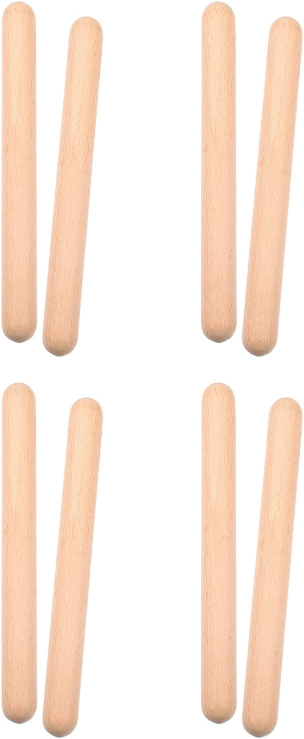 4 Pairs Music Percussion Sticks Wood Claves Musical Percussion Instrument Percussion Rhythm Sticks For Adults And Kids