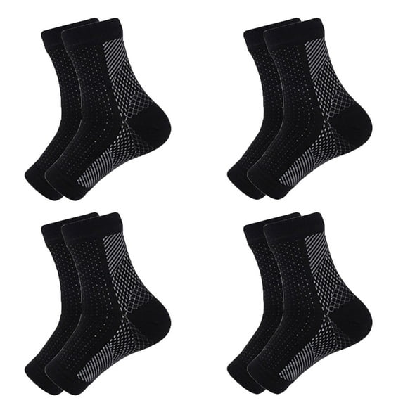 4 Pairs Neuropathy Socks for Women and Men - Soothe Relief Socks for Plantar Fasciitis - Ankle Compression Socks