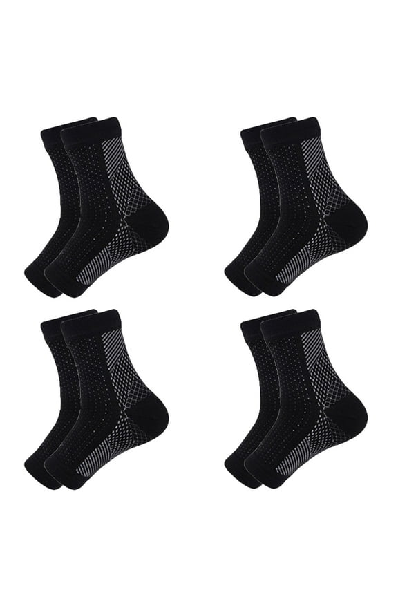 4 Pairs Neuropathy Socks for Women and Men - Soothe Relief Socks for Plantar Fasciitis - Ankle Compression Socks