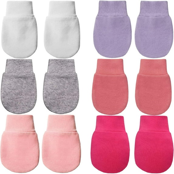 4 Pairs Newborn Baby Mittens Infant Toddler Gloves No Scratch Mittens Cotton Gloves for 0-6 Months Baby Boys Girls