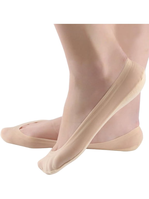 4 Pairs No Show Liner Socks Women's Low Cut Cotton Nylon Boat Invisible Hidden Socks Non-Slip for Flats