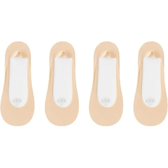 4 Pairs Of Boat Socks Summer Thin Pure High Heels Socks Ice Silk Shallow Mouth Invisible Socks Without Heel Socks