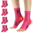 thumbnail image 1 of 4 Pairs Open Toe Adjustable Ankle Brace Compression Sleeves with Arch Support for Women & Men , Relief for Swelling, Plantar Fasciitis, and Sprains – Step into Comfort and Stability, 1 of 7