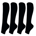 thumbnail image 1 of 4 Pairs Open Toe Compression Socks for Men & Women 15-20 mmhg Graduated Athletic for Running Nurses Shin Splints Flight Travel, 1 of 7