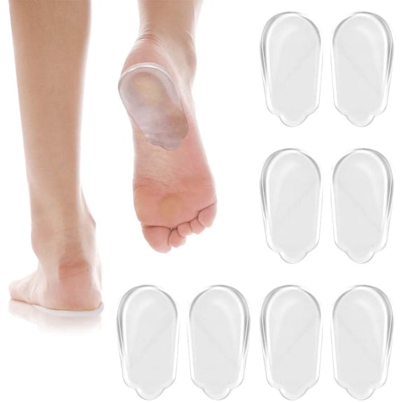 4 Pairs Orthopedic Heel Wedges Shoe Inserts for Men & Women, Silicone Height Increase Pad Corrects Pronation, Supination, O/X Legs, Relieves Heel Pain