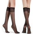 thumbnail image 1 of 4 Pairs Pack Sheer Knee-High Socks 20D Knee-High Socks Elastic Soft Nylon Socks for Women Girls, 1 of 4