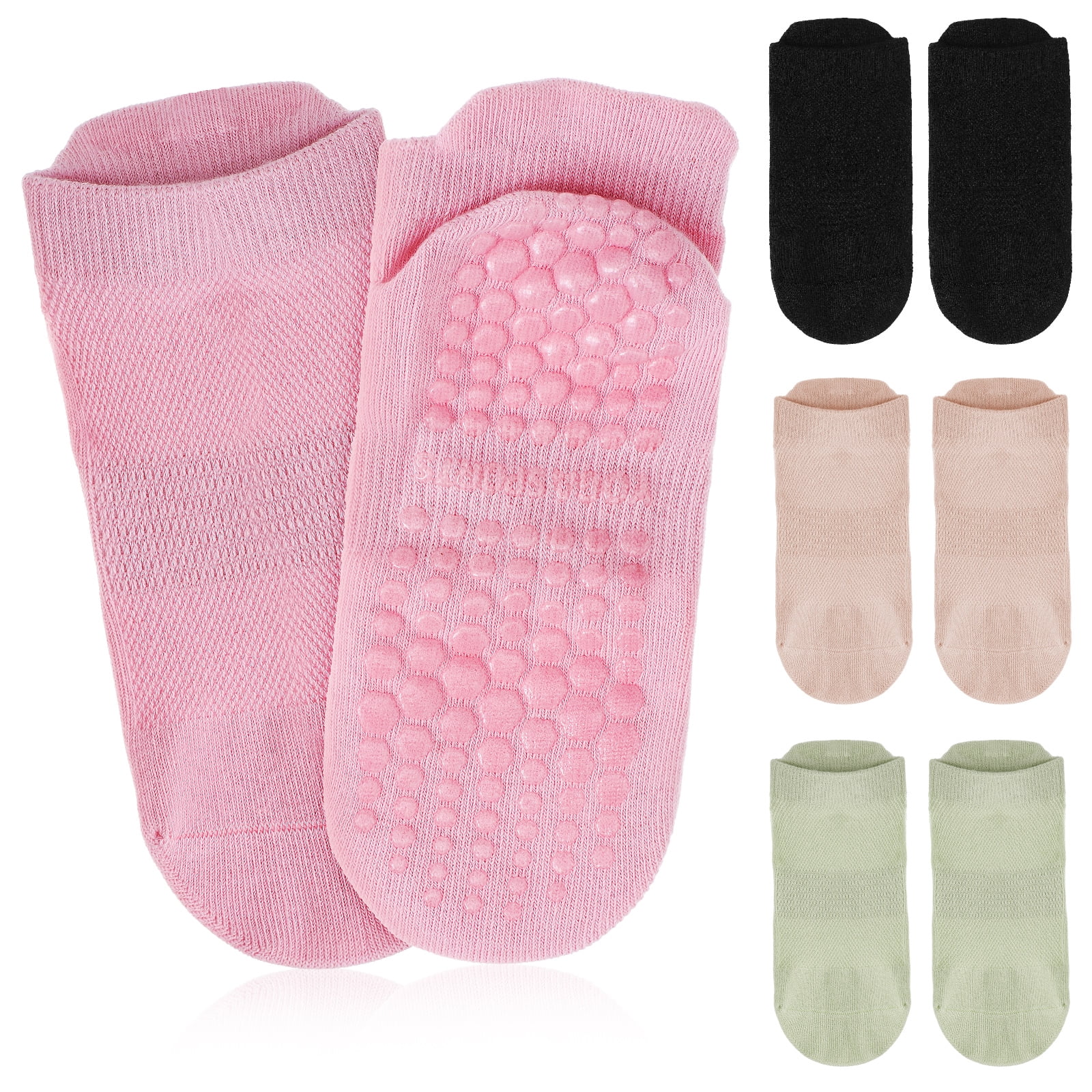 4 Pairs Pilates Grip Socks Yoga Socks Pilates Socks Short Socks Women Grip Socks Pilates Socks Ankle Socks